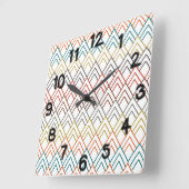 Art Deco Mountains Quadratische Wanduhr (Winkel)