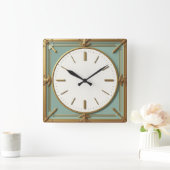 Art Deco Münze Quadratische Wanduhr (Zuhause)