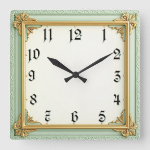 Art Deco Münze Quadratische Wanduhr