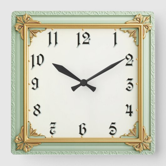Art Deco Münze Quadratische Wanduhr (Vorderseite)