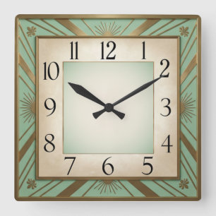 Art Deco Münze Quadratische Wanduhr