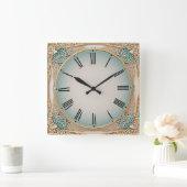 Art Deco Münze Quadratische Wanduhr (Zuhause)