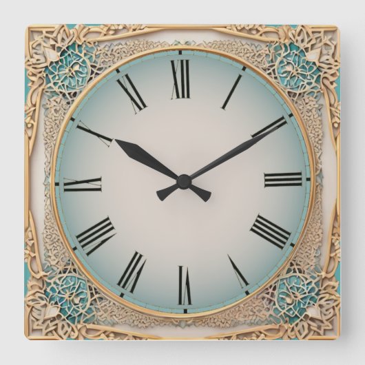 Art Deco Münze Quadratische Wanduhr (Vorderseite)