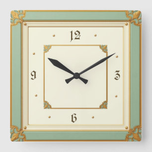 Art Deco Münze Quadratische Wanduhr