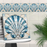Art Déco - Muschel aus gefestigtem Glas Fliese<br><div class="desc">Art Déco - Muschel aus gefestigtem Glas</div>