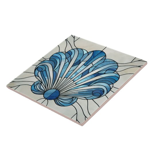 Art Déco - Muschel aus gefestigtem Glas Fliese (Seite)