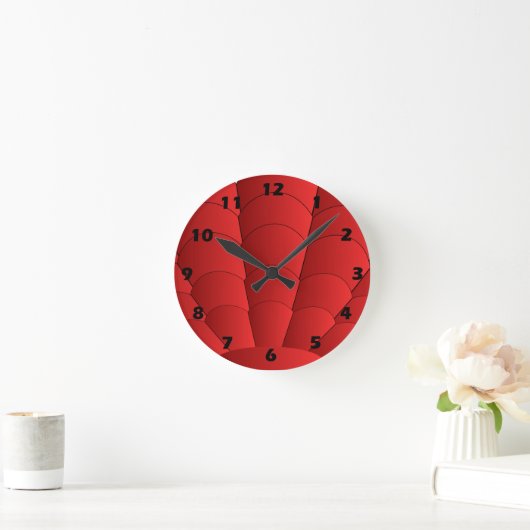 Art Deco Muschel Design Rote Uhr (Zuhause)