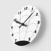 Art Deco Muschel Design Schwarz-Weiß Runde Wanduhr (Winkel)