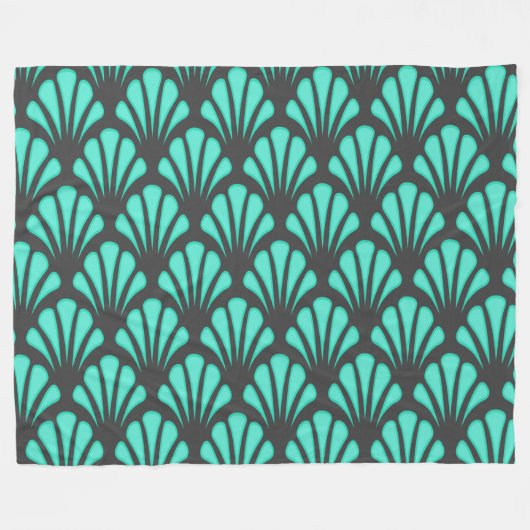 Art Deco Muschel Form Fleecedecke (Vorderseite (Horizontal))