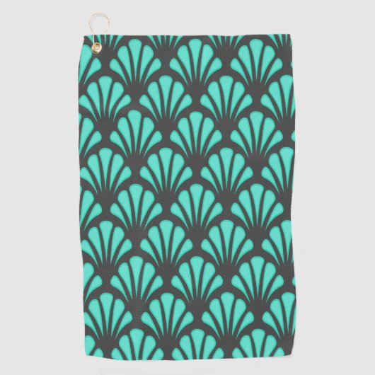 Art Deco Muschel Form Golfhandtuch (Vorderseite)