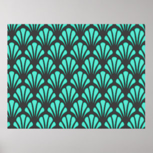 Art Deco Muschel Form Poster