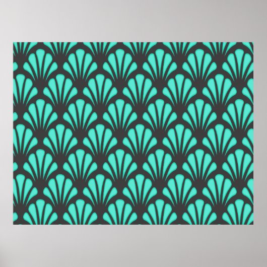 Art Deco Muschel Form Poster (Vorne)