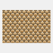 Art Deco Muschel Muster, Kupfer, Silber und Gold Geschenkpapier Set (Vorderseite 3)