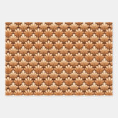 Art Deco Muschel Muster, Kupfer, Silber und Gold Geschenkpapier Set (Vorderseite)