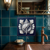 Art Deco Muschel Silber Perlmutt Stil Fliese
