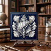 Art Deco Muschel Silber Perlmutt Stil Fliese