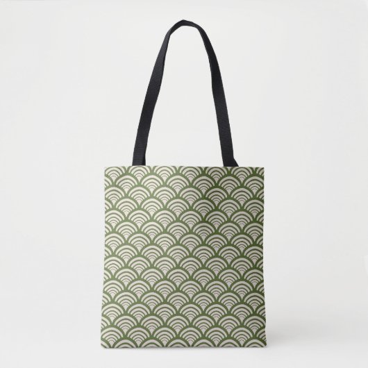 Art Deco Muschelgewölbe Olivgrün Tasche (Vorderseite)