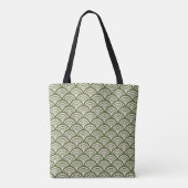 Art Deco Muschelgewölbe Olivgrün Tasche (Rückseite)