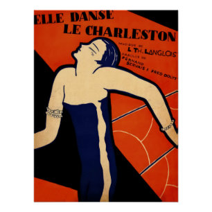 Art Deco Musikillustration Poster