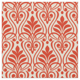 Art Deco Muster 01 - Dali's Red on Off-White Stoff