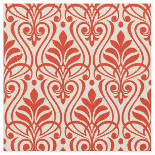 Art Deco Muster 01 - Dali's Red on Off-White Stoff