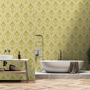 Art Deco Muster 01 - Deko Gold auf Off-White Tapete