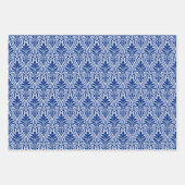 Art Deco Muster 01 - Dunkles Blau auf Lavender Blu Geschenkpapier Set (Vorderseite 3)