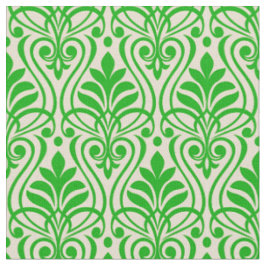 Art-Deco-Muster 01 - Dunkles Lime Green auf Off-Wh Stoff