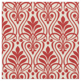 Art Deco Muster 01 - Escher Red on Off-White Stoff