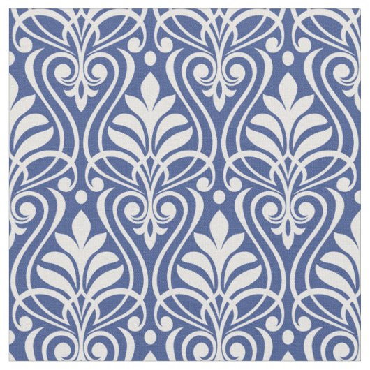 Art Deco Muster 01 - Hellrosa auf preußisch blau Stoff (Nahaufnahme)