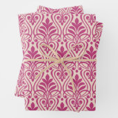 Art Deco Muster 01 - Himbeerrosa auf hellrosa Geschenkpapier Set (Beispiel)