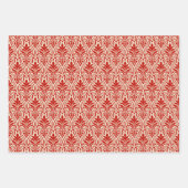 Art Deco Muster 01 - Milano Red auf Off-White Geschenkpapier Set (Vorderseite 3)