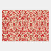 Art Deco Muster 01 - Milano Red auf Off-White Geschenkpapier Set (Vorderseite 2)