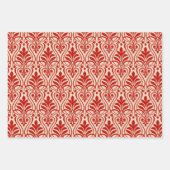Art Deco Muster 01 - Milano Red auf Off-White Geschenkpapier Set (Vorderseite)