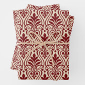 Art Deco Muster 01 - Mitternachtsrot auf Off-White Geschenkpapier Set (Beispiel)