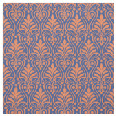 Art Deco Muster 01 - Orange auf Preußen Blau Stoff (Muster)