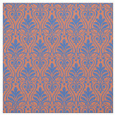 Art Deco Muster 01 - Preußisches Blau auf Orange Stoff (Muster)