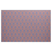 Art Deco Muster 01 - Preußisches Blau auf Orange Stoff (Fat Quarter (45,7 x 55,9 cm))