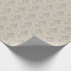 Art Deco-Muster 01 - Spanisch Grau auf Off-White Geschenkpapier