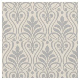 Art Deco Muster 01 - Spanisches Grau auf Off-White Stoff