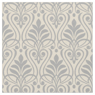 Art Deco Muster 01 - Spanisches Grau auf Off-White Stoff
