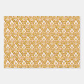 Art Deco Muster 01 - Weiß auf Deko Gold 2 Geschenkpapier Set (Vorderseite 3)