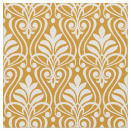 Art Deco Muster 01 - Weiß auf Deko Gold 2 Stoff