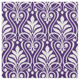 Art Deco Muster 01 - White on Cadbury Lila Stoff