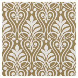 Art Deco Muster 01 - White on Gold Fusion Stoff