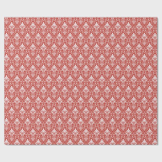 Art Deco Muster 01 - White on Persian Red Geschenkpapier (Flach)