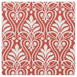 Art Deco Muster 01 - White on Persian Red Stoff