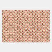 Art Deco Muster 02 - Dali's Red on Off-White Geschenkpapier Set (Vorderseite 3)