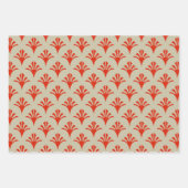 Art Deco Muster 02 - Dali's Red on Off-White Geschenkpapier Set (Vorderseite 2)