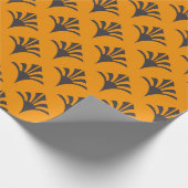 Art Deco Muster 02 - Deko Black on Vivid Gamboge Geschenkpapier (Ecke)